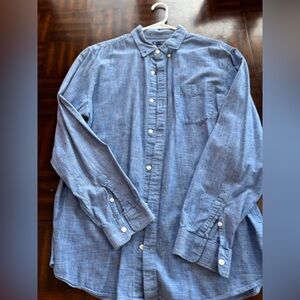GAP Chambray Casual Button-Down Shirt XL Slim Fit